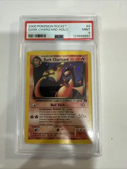 2000 Pokemon Team Rocket Unlimited Dark Charizard 4/82 Holo Rare Card PSA 9 - Image 4