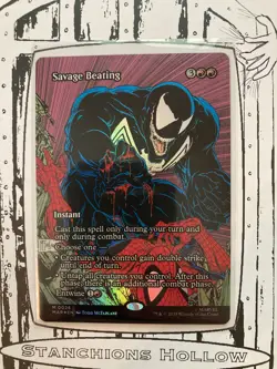 MTG Savage Beating (Borderless FOIL) - Marvel Eternal-Legal (MAR) M #0026 - Image 1
