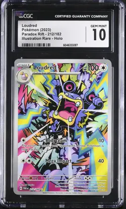 LOUDRED Paradox Rift Illustration Rare #212 CGC 10 Pokemon [Nostalgium] - Image 1