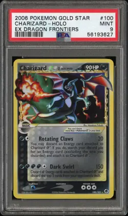 2006 POKEMON EX DRAGON FRONTIERS GOLD STAR #100 CHARIZARD-HOLO PSA 9 - Image 1