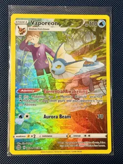 Pokemon TCG Vaporeon TG02/TG30 SWSH Trainer Gallery Brilliant Stars - Image 1