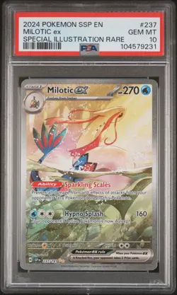 2024 POKEMON SSP EN-SURGING SPARKS SPECIAL ILLUSTRATION RARE MILOTIC EX PSA 10 - Image 1