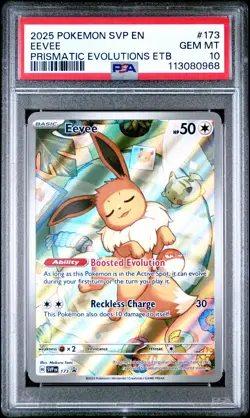 2025 POKEMON SVP EN-SV BLACK STAR PROMO #173 EEVEE PSA 10 - Image 1