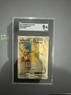 2016 Pokemon XY Evolutions 106/108 Dragonite EX Holo Ultra Rare Full Art SGC 9 - Image 1