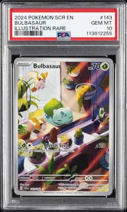 2024 POKEMON SCR EN-STELLAR CROWN ILLUSTRATION RARE #143 BULBASAUR PSA 10 - Image 1