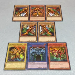 Yugioh Complete Exodia the Forbidden One + Original Egyptian God Card Set - Image 1