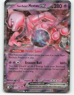 Team Rocket's Mewtwo EX 205 Promo Pokemon card - Image 1