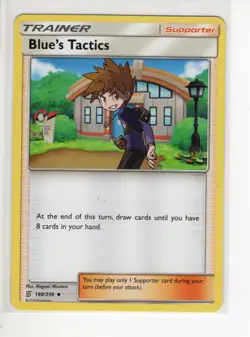 BLUE'S TACTICS TRAINER UNIFIED MINDS SET POKEMON CARD 188/236 NM/M - Image 1