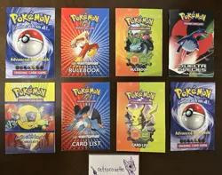 Pokemon TCG Vintage Lot of 8 Rulebooks & Card Lists (Base/Ru&Sa/FR&LG/EX Delta) - Image 1