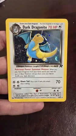 Pokemon Dark Dragonite Holo Rare TCG Card 5/82 LP(Excellent) Vintage 2000 - Image 2