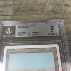Magic The Gathering MTG Scrubland Dual Land Revised 1994 BGS 9 Mint Graded Rare - Image 2