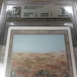 Magic The Gathering MTG Scrubland Dual Land Revised 1994 BGS 9 Mint Graded Rare - Image 4