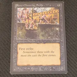 MTG Stone-Throwing "Devils" Magic the Gathering TCG Arabian Nights Dark LP - Image 1