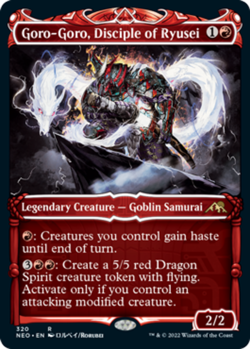 Goro-Goro, Disciple of Ryusei - Showcase Magic mtg Light Play, English Neon Dyna - Image 1