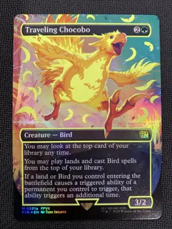 Magic Final Fantasy Traveling Chocobo Borderless Neon Ink Yellow Foil NM - Image 1