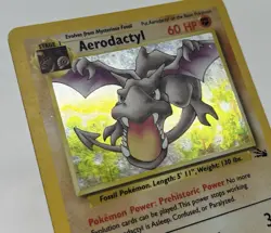 Pokemon TCG Aerodactyl Fossil Holo Card 1/62 Unlimited Rare Vtg - Image 3