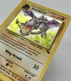 Pokemon TCG Aerodactyl Fossil Holo Card 1/62 Unlimited Rare Vtg - Image 4