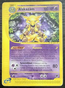 Alakazam 033/165 Pokemon TCG WOTC Expedition Base Set Non Holo Rare MP - Image 1