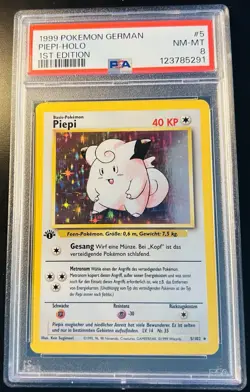 1999 Pokemon German Piepi Clefairy #5 Holo PSA 8 NM-MT Foil 1st Edition Base Set - Image 1