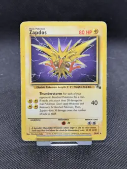 Zapdos 30/62 Non Holo Fossil Set Rare Pokemon WOTC Played - Image 1