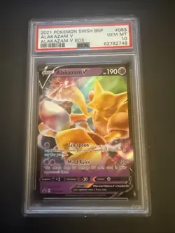 2021 Pokemon SWSH BSP Alakazam V Box Promo #083 PSA 10 - Image 1