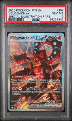 2025 POKEMON JTG EN-JOURNEY TOGETHER #182 VOLCANION EX PSA 10 - Image 1