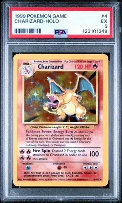 Charizard 4/102 PSA 5 EX 1999 Base Set Holo Pokemon WoTC Vintage English PSA 5 - Image 1