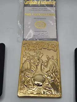 Pokemon 23K Gold Plated CHARIZARD Card 1999 Burger King Promo - Nintendo- Sealed - Image 3