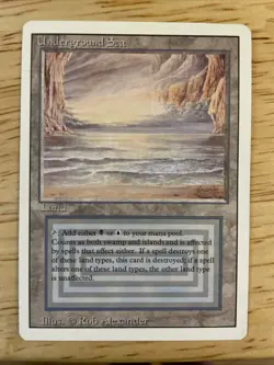Magic: The Gathering Underground Sea Revised Edition Dual Land Card - Image 1
