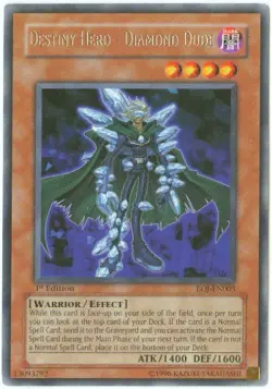 Yu-Gi-Oh Card - EOJ-EN003 - DESTINY HERO -DIAMOND DUDE (rare) - NM/Mint - Image 1
