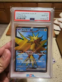 PSA 10 Pokemon Card Zapdos ex 194/165 Japanese SR Holo SV2a 151 Scarlet & Violet - Image 1