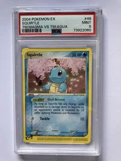 PSA 9 Squirtle EX Team Magma VS Team Aqua 46/95 Pokemon Card Cherry Blossom 2004 - Image 1