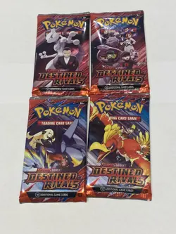 Pokemon Destined Rivals Booster Packs TCG X 4 FULL ART SET - NEW SEALED CARDS - Image 1