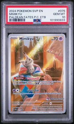 2024 POKEMON PALDEAN FATES POKEMON CENTER PROMO SVP EN #075 MIMIKYU PSA 10 - Image 1