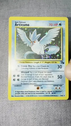 Pokemon - Articuno [1999 WOTC] #2/62 Holo Rare (NM-MT) - Fossil Set - Image 2