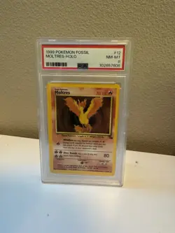1999 Pokemon Fossil Moltres Holo #12 PSA 8 NM-MT - Vintage Legendary Bird! - Image 1