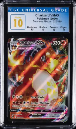 2020 DARKNESS ABLAZE CHARIZARD VMAX #020/189 POKEMON CGC 10 PRISTINE - Image 1