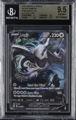 2022 POKEMON SWORD & SHIELD SILVER TEMPEST ALT FULL ART UR #186 LUGIA V BGS 9.5 - Image 1