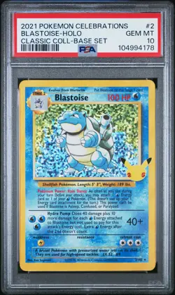 2021 POKEMON CELEBRATIONS CLASSIC COLL #2 BLASTOISE-HOLO PSA 10 - Image 1