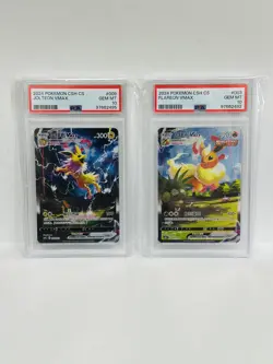 Pokemon JOLTEON 009 + Flareon 003 VMAX Alt. Full Art 2024 CSH Chinese - PSA 10 - Image 1
