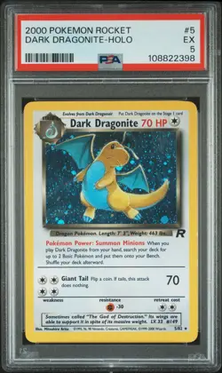 2000 POKEMON ROCKET #5 DARK DRAGONITE-HOLO PSA 5 - Image 1