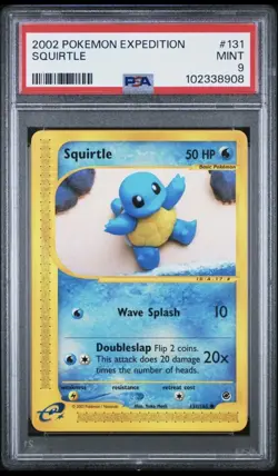 2002 POKEMON EXPEDITION 131 SQUIRTLE PSA MINT 9 - Image 1