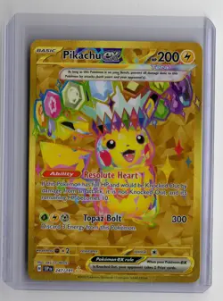 Pikachu EX #247/191 English Pokemon Sv08 Surging Sparks Hyper Rare Gold NM - Image 1