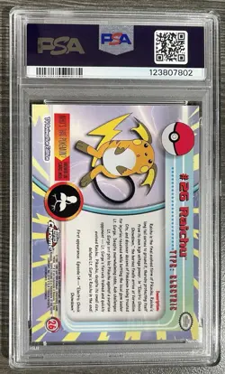 2000 TOPPS CHROME POKEMON T.V. #26 RAICHU PSA 10 - Image 2