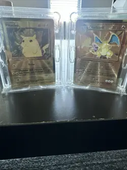 Charizard and Pikachu Gold Metal Card Ultra Premium Collection Box Promo Card - Image 1