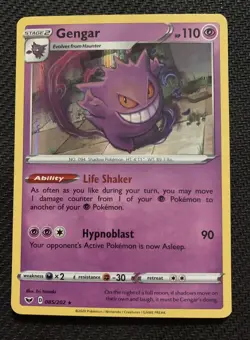Gengar 085/202 NM Holo Sword and Shield Base Set Rare Near Mint Pokemon Card - Image 1