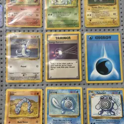 Vintage 90s Pokemon Lot Of 9 Cards Base Set 1999 WOTC Poliwhirl Charmander More - Image 4