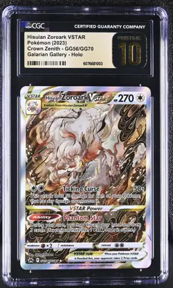 Pokemon Card Hisuian Zoroark VSTAR Crown Zenith GG56/GG70 CGC Pristine 10 - Image 1