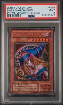 PSA 9 Dark Magician Girl P4-01 Premium Replica 2001 Japanese Card Graded Yugioh - Image 1
