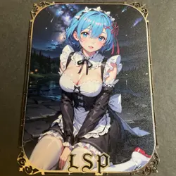 Goddess Story Gold METAL Card - Serial Number #/200! Rem Anime Girl - Image 1